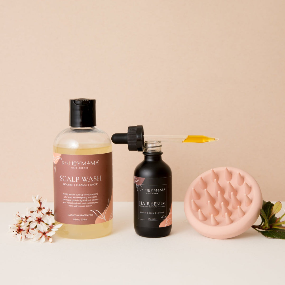 Hair Serum, Scalp Wash Shampoo and Massage Brush